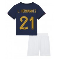 Camisa de time de futebol França Lucas Hernandez #21 Replicas 1º Equipamento Infantil Mundo 2022 Manga Curta (+ Calças curtas)